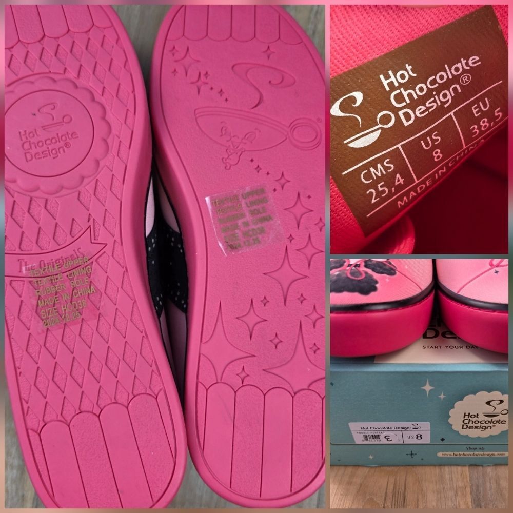 🩵NIB Hot Chocolate Canvas Poodle Perfect Unisex Sneakers Size 8 - Picture 12 of 14